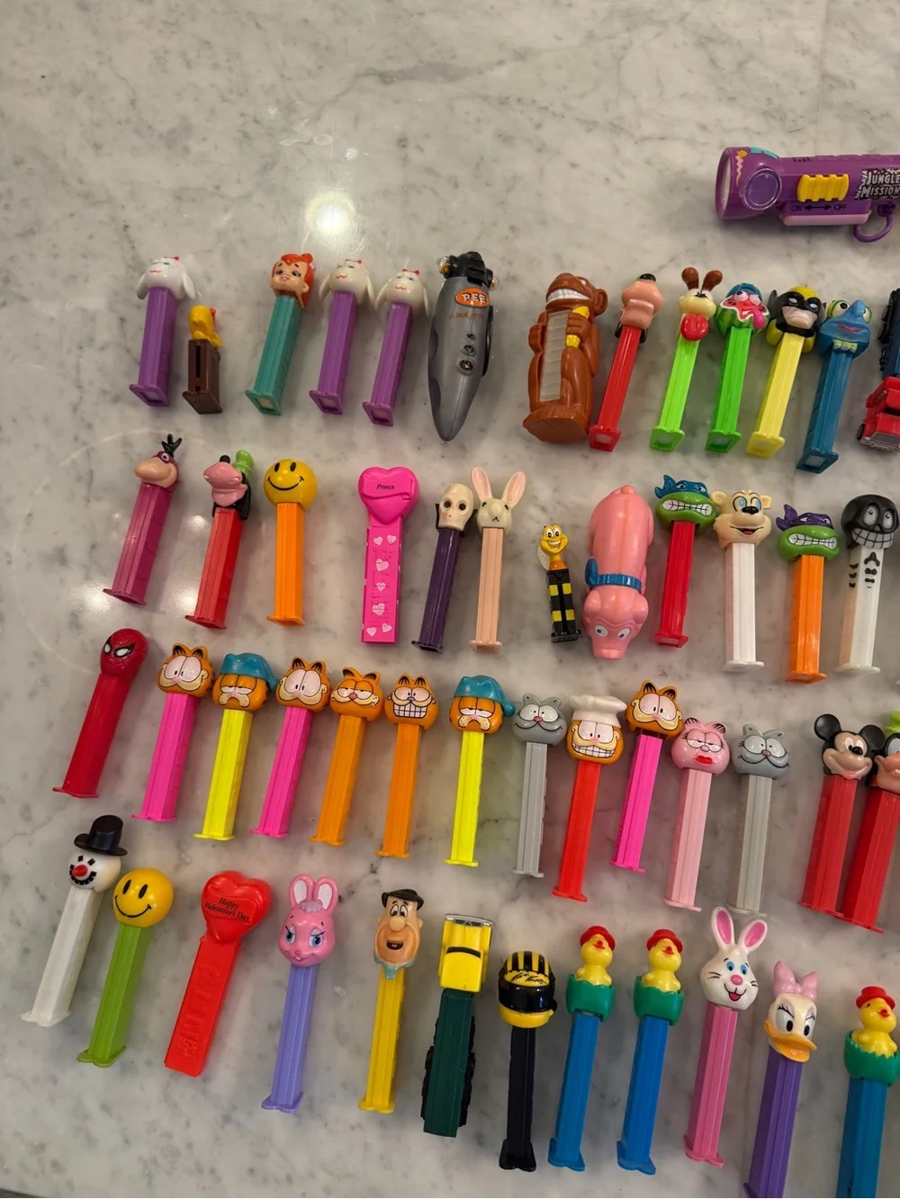 Huge Lot of 126 PEZ Dispensers 1990s-2010s Disney Star Wars Garfield Holiday